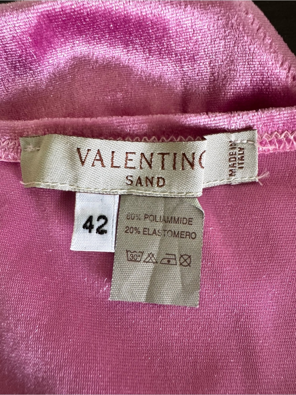 VALENTINO Sand Pink Velvet Bikini Swimsuit 6/42 Mint - Picture 6 of 6
